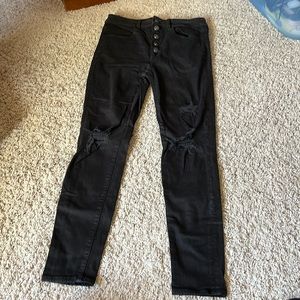 Women’s American Eagle outfitters black Super Hi rise jeggings jeans sz 6R